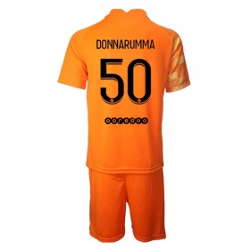 Koszulka Paris Saint-Germain PSG Bramkarska Gianluigi Donnarumma 50 Dziecięcy Domowe Koszulki Piłkarskie 2021-2022 Krótki Rękaw